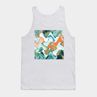 Abstract Mid Century Pattern Distorted in Marbled Paper Tank Top